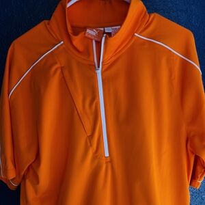 Puma golf pullover quarter zip orange size medium
